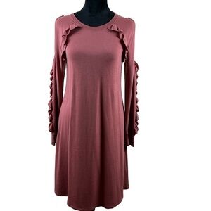 NM Neiman Marcus Cold Shoulder Ruffle Sleeve Dress Size S